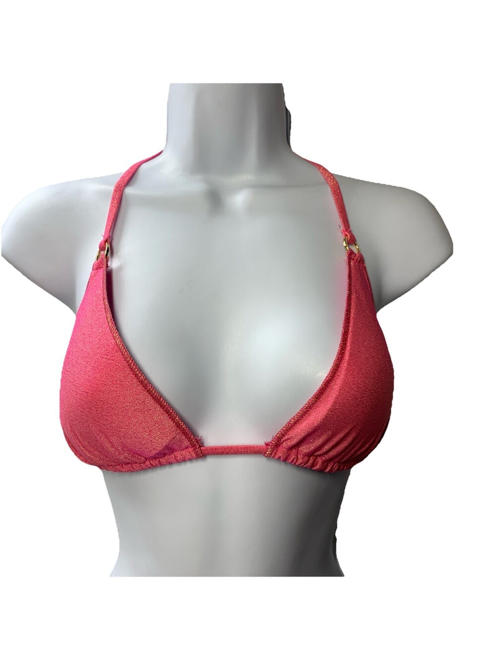 BECCA® by Rebecca Virtue Cheryl Glimmer Triangle Bikini Top Women's Size M Pink